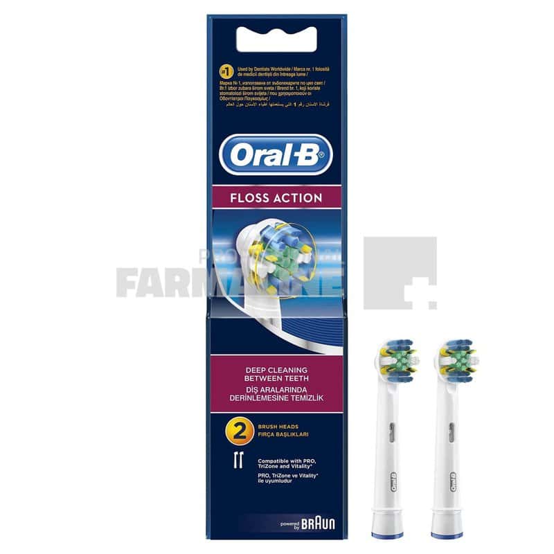 Oral B Floss Action EB 25 Rezerve cap periuta de dinti electrica 2 bucati