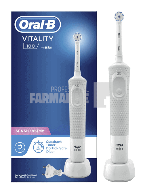 Oral B Periuta dinti electrica braun vitality D100 Sensi Ultra Thin 1 Oral B Periuta dinti electrica braun vitality D100 Sensi Ultra Thin