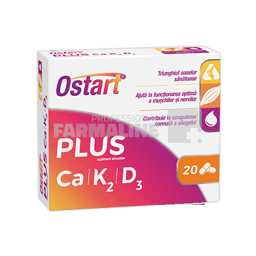 Ostart Plus Ca + K2 + D3 20 comprimate