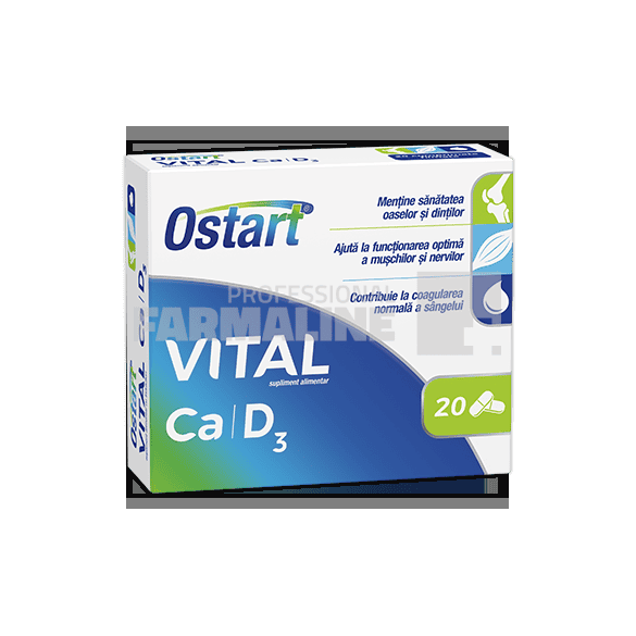 Ostart Vital Ca + D3 20 comprimate
