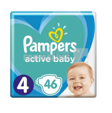 Pampers Nr.4 (9-14kg) Active Baby - Confort pentru bebelușul tău 1 Pampers Nr.4 (9 -14kg) Active Baby 46 bucati