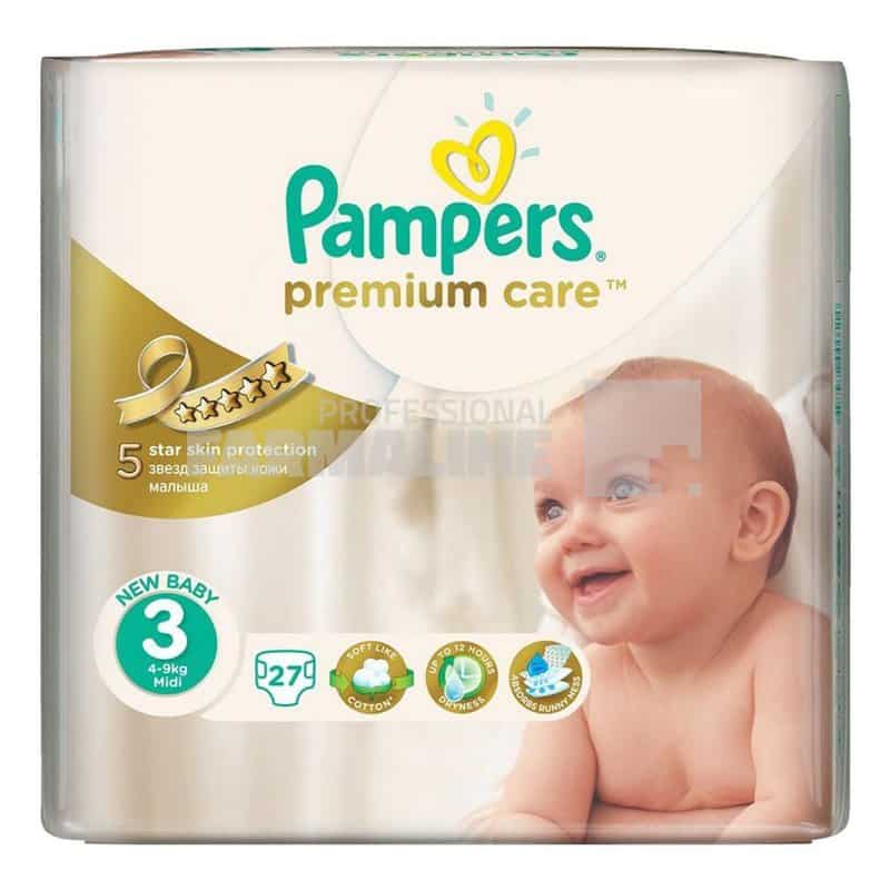 Pampers Premium Care New Born Scutece Midi nr.3 4-9 kg 27 bucati