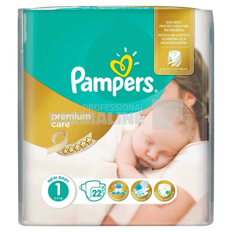 Pampers Premium Care New Born Scutece nr.1 2-5 kg 22 bucati
