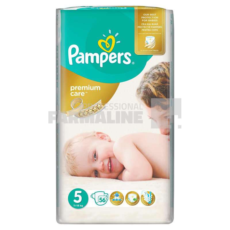 Pampers Premium Care New Born Scutece nr.5 11-25 kg 56 bucati