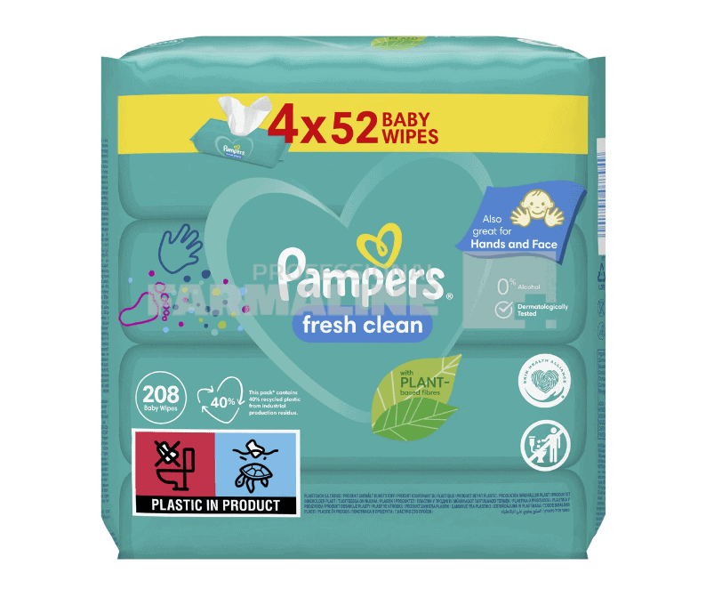 Pampers Servetele fresh clean 52 bucati 4 pachete 1 Pampers Servetele fresh clean 52 bucati 4 pachete