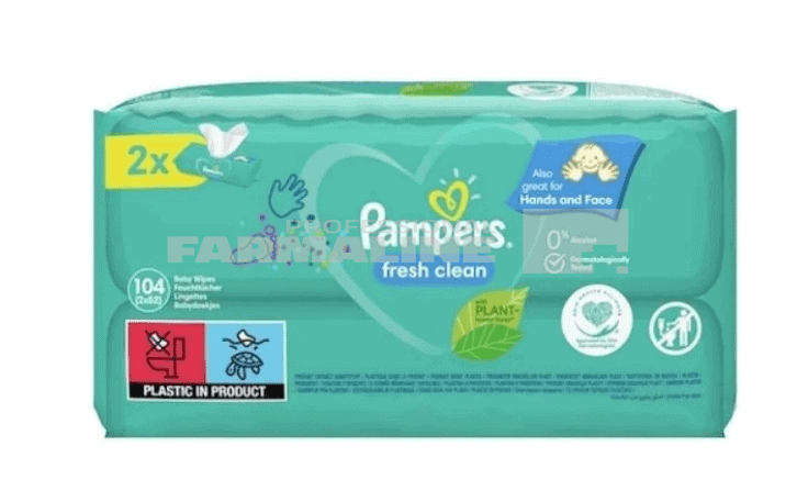Pampers servetele Fresh Clean DuoPack 52 bucati 2 pachete 1 Pampers servetele Fresh Clean DuoPack 52 bucati 2 pachete