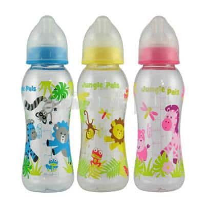 Primii Pasi JP 1002 Biberon decorat tetina silicon 0+ luni 250 ml