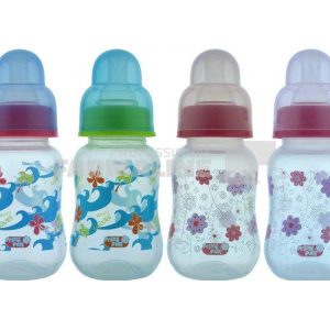 Primii Pasi Ro141 Biberon usor de tinut decorat tetina silicon 0-3 luni 125 ml