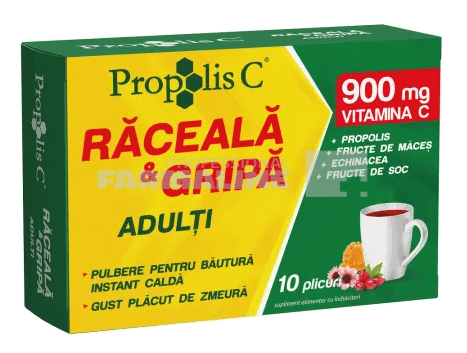 Propolis C Raceala si gripa adulti 10 plicuri 1 Propolis C Raceala si gripa adulti 10 plicuri
