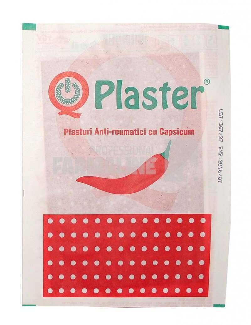 QPlaster Plasture antireumatic cu Capsicum 12 cm x 18 cm 1 QPlaster Plasture antireumatic cu Capsicum 12 cm x 18 cm