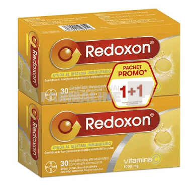 Redoxon Pachet Vitamina C 1000 mg cu aroma de lamaie 30 comprimate efervescente 1 + 1 1 Redoxon Pachet Vitamina C 1000 mg cu aroma de lamaie 30 comprimate efervescente 1 + 1