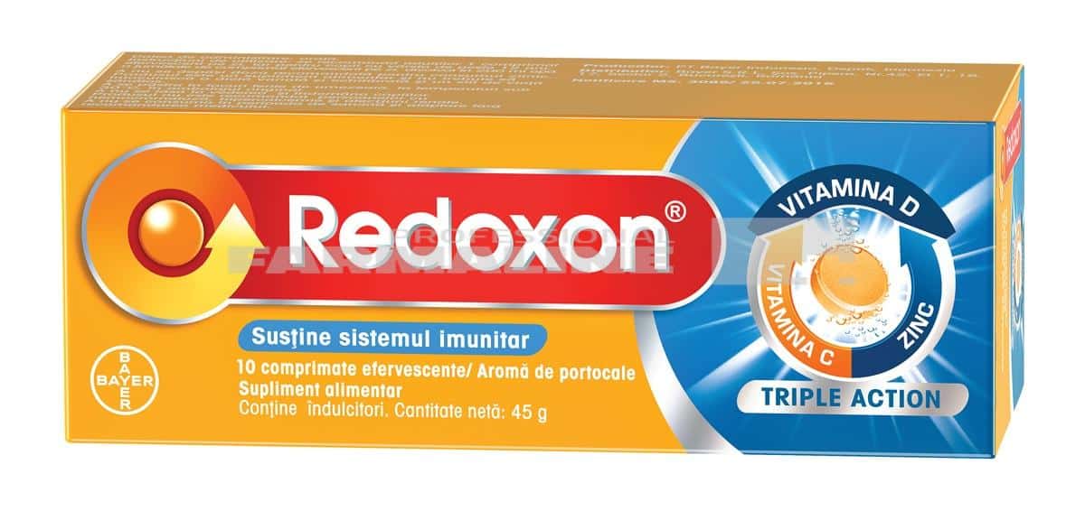 Redoxon Triple Action Vitamine si Zinc pentru sustinerea imunitatii 10 comprimate efervescente 1 Redoxon Triple Action Vitamine si Zinc pentru sustinerea imunitatii 10 comprimate efervescente