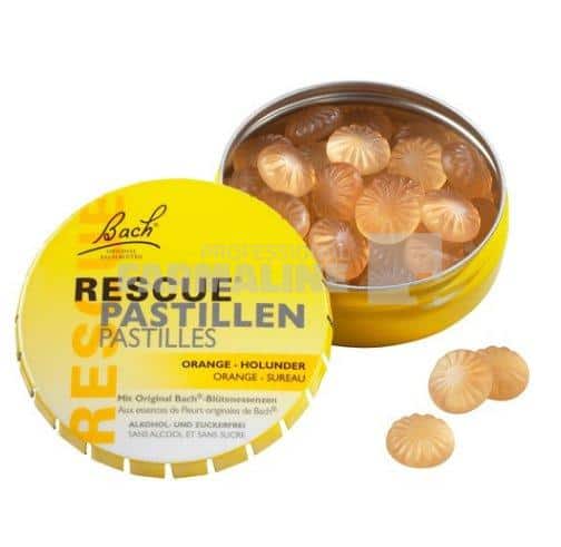 Rescue Pastilles Dropsuri cu portocale si flori de soc 50 g 1 Rescue Pastilles Dropsuri cu portocale si flori de soc 50 g