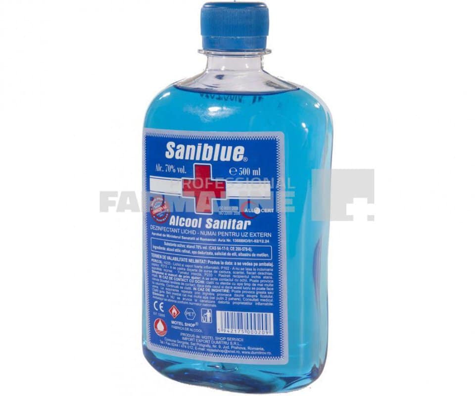 Saniblue Alcool sanitar 70% 500 ml 1 Saniblue Alcool sanitar 70% 500 ml
