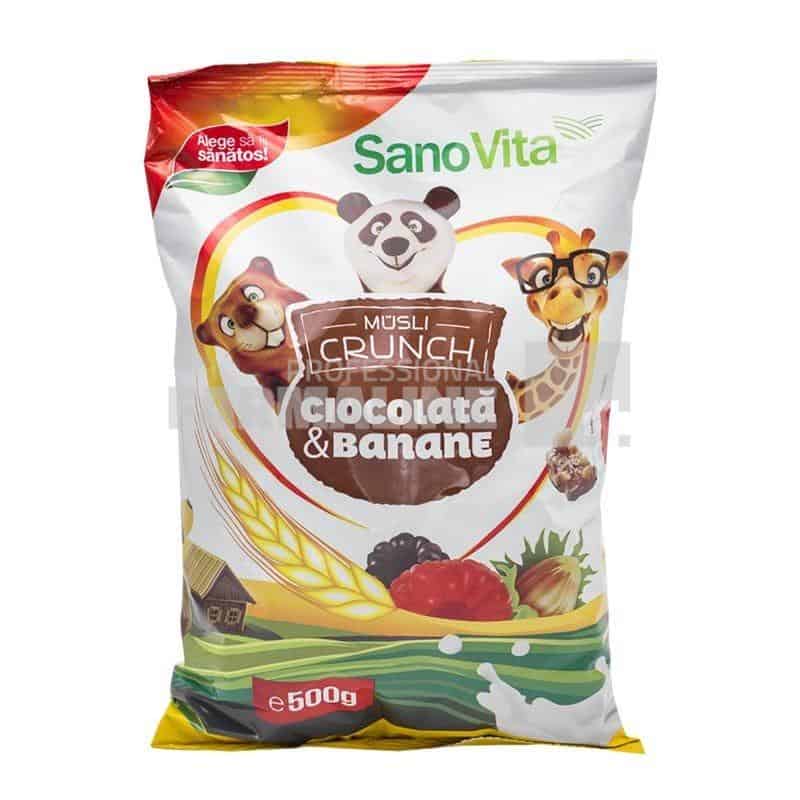 Sano Vita Musli Crunch banane si ciocolata 500 g