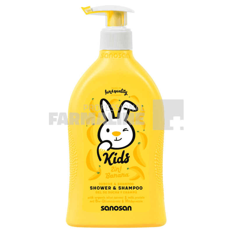 Sanosan Kids Gel Dus & Sampon cu aroma banane 400ml