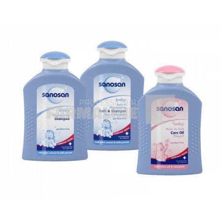 Sanosan Pachet Baby Sampon 200 ml + spumant 200 ml + ulei de ingrijire 200 ml