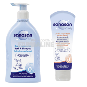 Sanosan Pachet Baby Spumant & Sampon 400 ml + Crema Panthenol 100 ml
