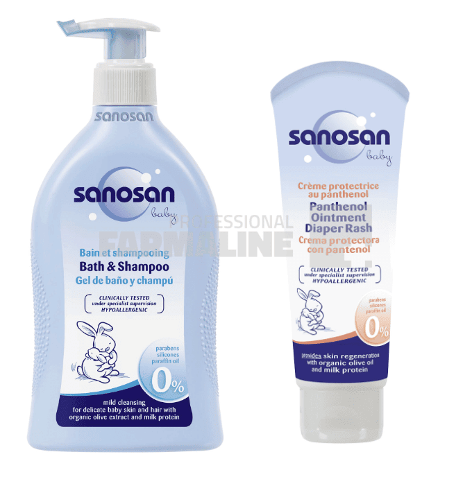 Sanosan Pachet Baby Spumant & Sampon 400 ml + Crema Panthenol 100 ml 1 Sanosan Pachet Baby Spumant & Sampon 400 ml + Crema Panthenol 100 ml