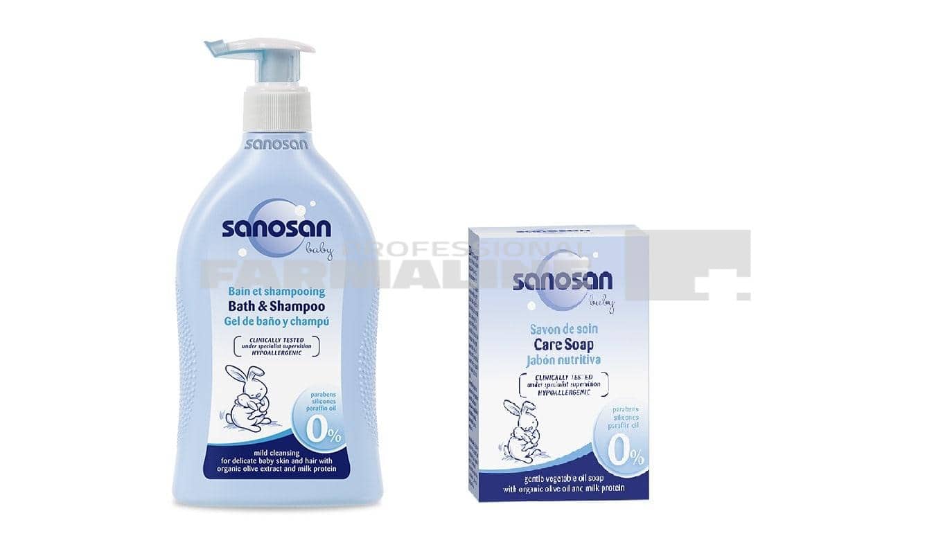 Sanosan Pachet Baby Spumant & Sampon 500 ml + Sapun solid 100 g 1 Sanosan Pachet Baby Spumant & Sampon 500 ml + Sapun solid 100 g