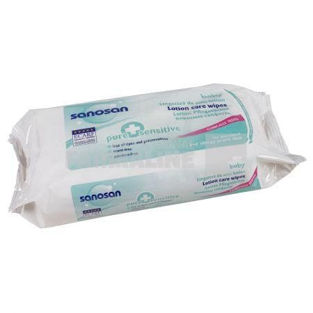 Sanosan Pure Sensitive Servetele de ingrijire cu lotiune 64 bucati