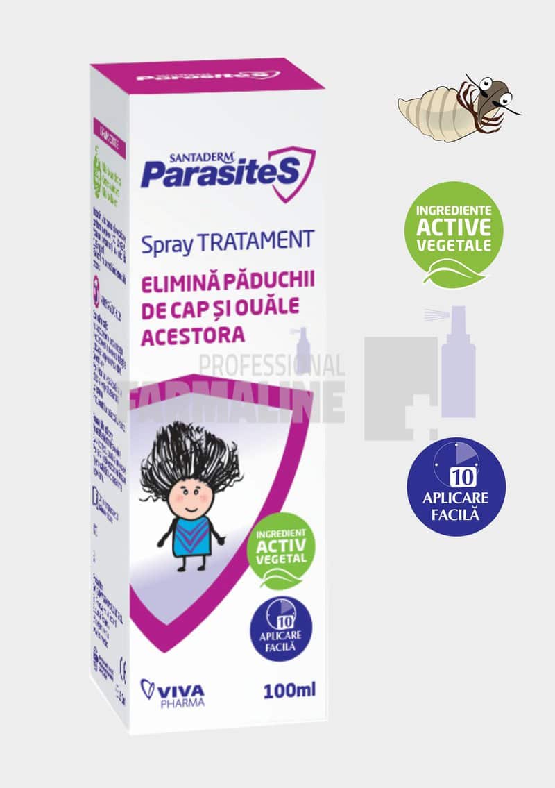 Santaderm Parasites Spray tratament impotriva paduchilor 100 ml 1 Santaderm Parasites Spray tratament impotriva paduchilor 100 ml