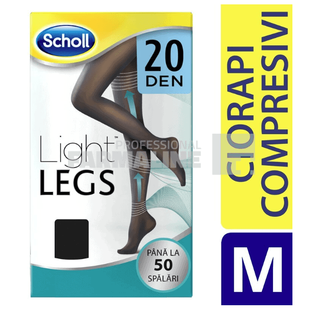 Scholl Ciorapi Compresivi Light Legs 20 Den Negru ''M'' 1 Scholl Ciorapi Compresivi Light Legs 20 Den Negru ''M''