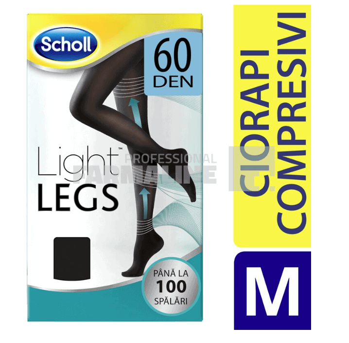 Scholl Ciorapi Compresivi Light Legs 60 Den negru ''M'' 1 Scholl Ciorapi Compresivi Light Legs 60 Den negru ''M''
