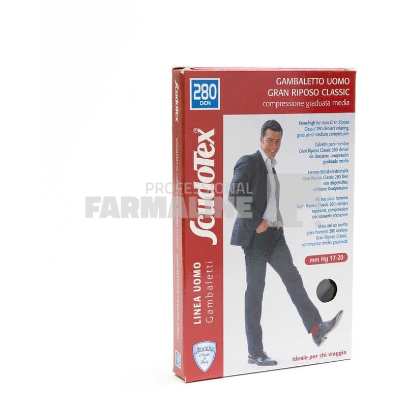 Scudotex Ciorapi compresivi barbati 280 DEN negru XXL 18-21MMHG S450N6