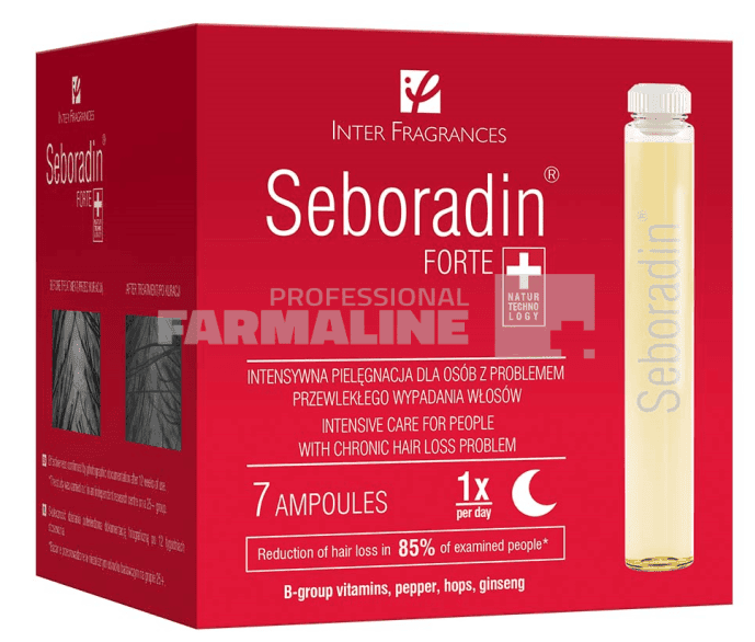 Seboradin Forte Tratament Caderea Parului si Subtiere 5.5ml - 7 fiole 1 Seboradin Forte Tratament Caderea Parului si Subtiere 5.5ml - 7 fiole