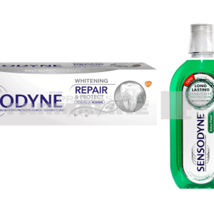 Sensodyne Pachet Pasta dinti Repair & Protect - Whitening 75 ml + Apa Extra Fresh 500 ml Promo