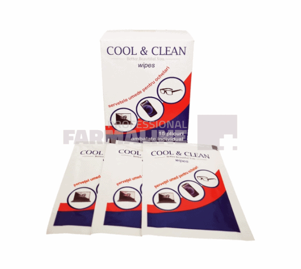 Servetele umede pentru ochelari Cool & Clean 15 bucati 1 Servetele umede pentru ochelari Cool & Clean 15 bucati