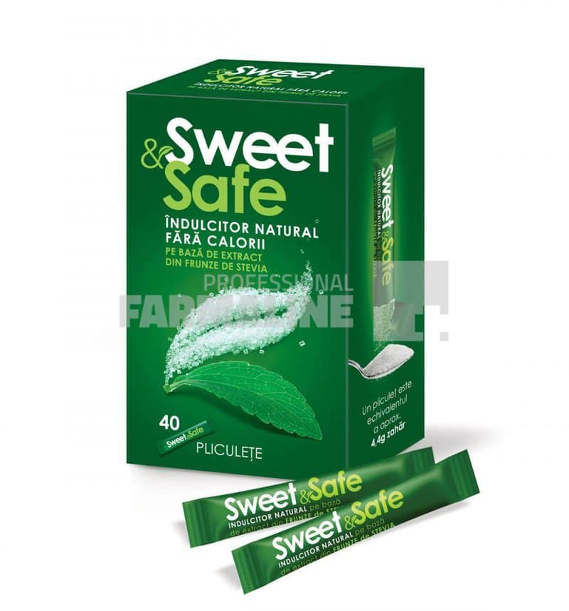Sweet & Safe Indulcitor natural din stevie 40 bucati 1 Sweet & Safe Indulcitor natural din stevie 40 bucati