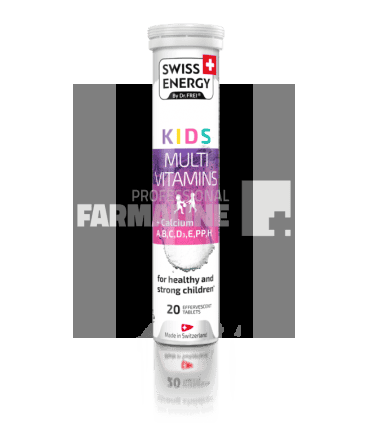 Swiss Energy Kids Multivitamine + calciu 20 tablete efervescente 1 Swiss Energy Kids Multivitamine + calciu 20 tablete efervescente