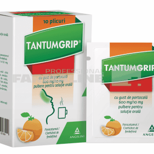 Tantum Grip cu gust de portocala 600 mg/10 mg 10 plicuri