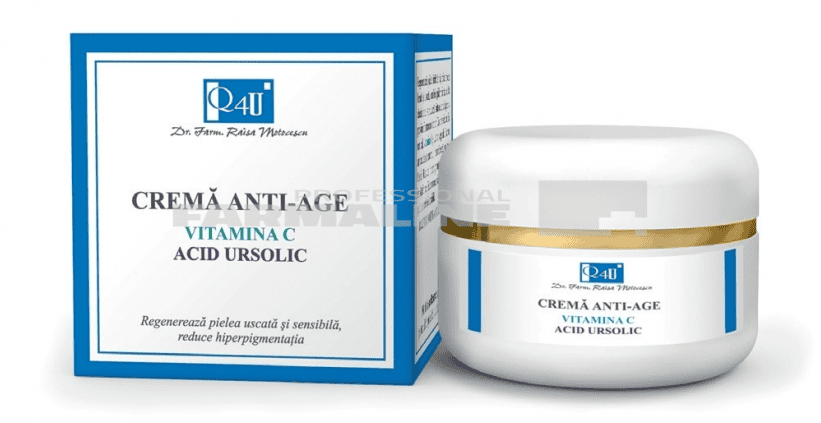 Tis Q4U Crema anti-age cu Vitamina C si Acid Ursolic 50 ml 1 Tis Q4U Crema anti-age cu Vitamina C si Acid Ursolic 50 ml