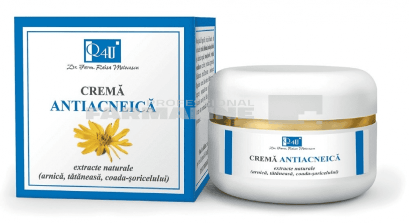 Tis Q4U Crema antiacneica cu Arnica, Tataneasa si Coada-Soricelului 40 ml 1 Tis Q4U Crema antiacneica cu Arnica