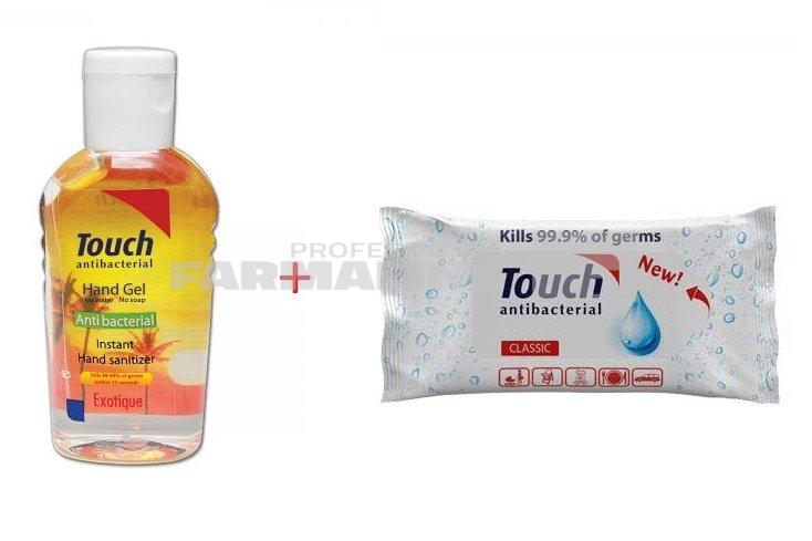 Touch Pachet Gel maini Exotique 59 ml + Servetele umede 10 bucati 1 Touch Pachet Gel maini Exotique 59 ml + Servetele umede 10 bucati