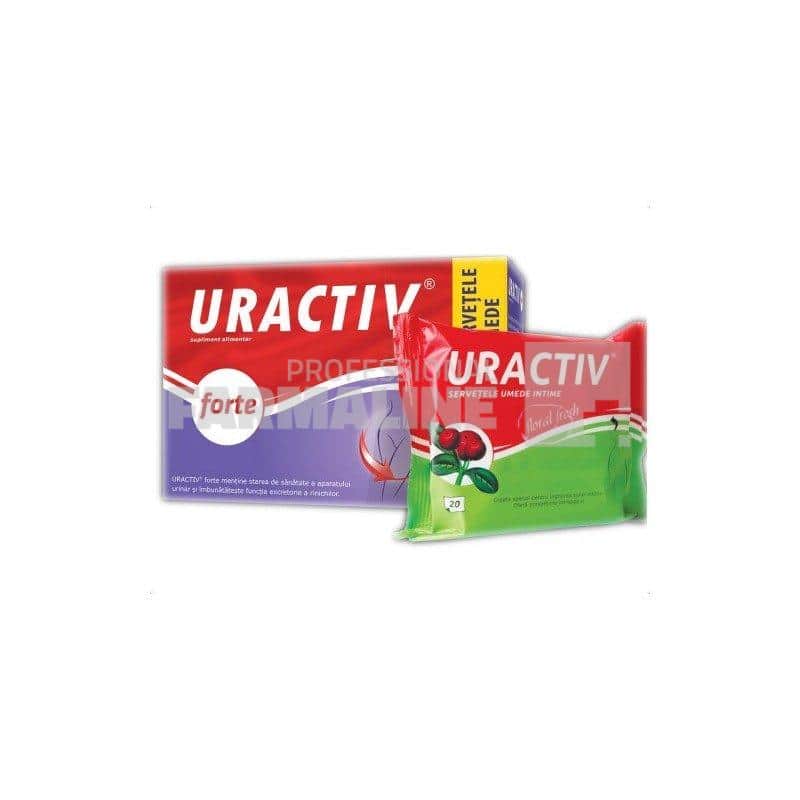 Uractiv Forte 10 capsule + Servetele intime Cadou