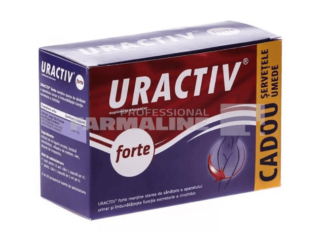 Uractiv Forte 10 capsule + Servetele umede Cadou 1 Uractiv Forte 10 capsule + Servetele umede Cadou