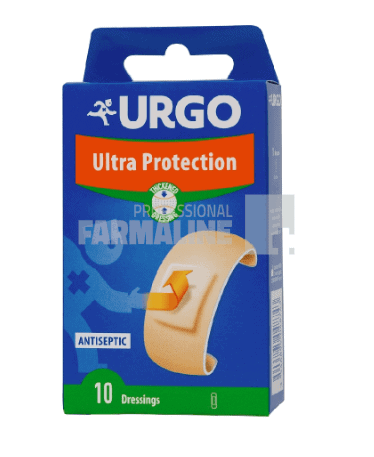 Urgo ultra protectie taieturi - antiseptic 10 plasturi 1 Urgo ultra protectie taieturi - antiseptic 10 plasturi