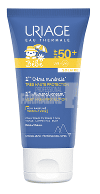 Uriage 1-ER Bebe Crema minerala pentru protectie solara SPF50+ 50 ml
