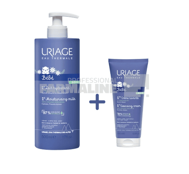 Uriage 1-ER Pachet Lapte de corp hidratant 500 ml + Crema curatare 200 ml 1 Uriage 1-ER Pachet Lapte de corp hidratant 500 ml + Crema curatare 200 ml