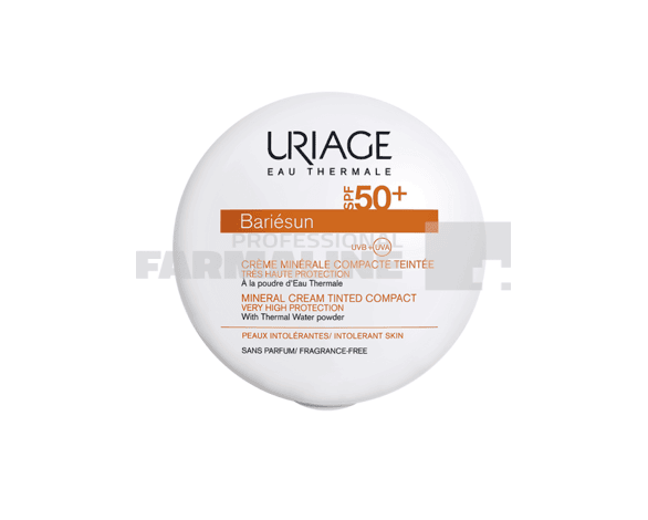 Uriage Bariesun crema compacta minerala,fara parfum,nuanta Gold SPF50+ 10 ml 1 Uriage Bariesun crema compacta minerala