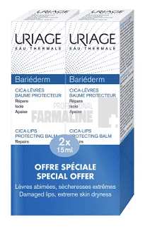 Uriage Pachet Bariederm balsam buze 15 ml +15 ml