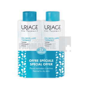 Uriage Pachet Eau Thermal Apa micelara ten normal/uscat 500 ml 1+1
