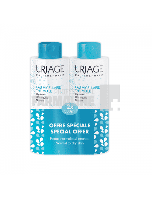 Uriage Pachet Eau Thermal Apa micelara ten normal/uscat 500 ml 1+1 1 Uriage Pachet Eau Thermal Apa micelara ten normal/uscat 500 ml 1+1