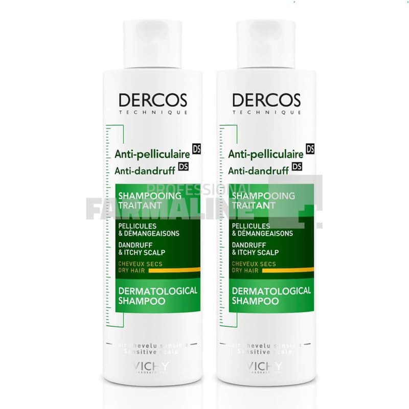 Vichy Dercos Pachet Sampon anti-matreata par uscat 200 ml 1 + 1 50% din al II lea