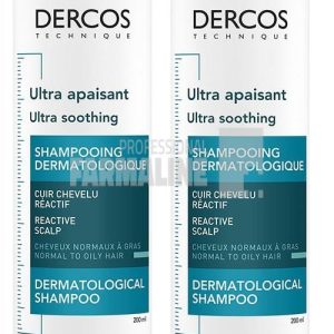 Vichy Dercos Pachet Sampon ultracalmant par normal/gras 200 ml 1 + 1 50 % din al II lea