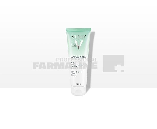 Vichy Normaderm 3 in 1 Crema de curatare, exfoliere si masca 125 ml 1 Vichy Normaderm 3 in 1 Crema de curatare